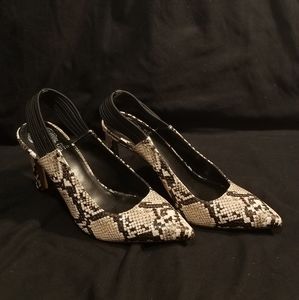 Snake Print Vince Camuto Slingback Heels